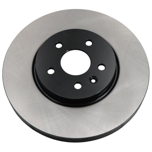 The C07381 ProSeries OE+ Brake Rotor is a metal brake disc rotor featuring a black central hub and five lug nut holes.