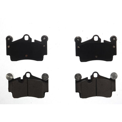 A set of four BFD978ASM ProSeries OE black brake pads arranged in a grid pattern on a white background.