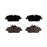 Four BFD1308SM ProSeries OE Brake Pads, worn out and black, arranged on a white background.