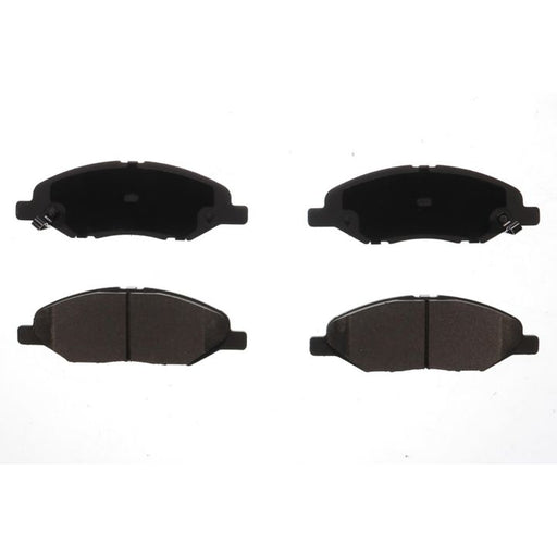 A set of BFD1345CR ProSeries OE Brake Pads, consisting of four black pads arranged in two pairs against a white background.