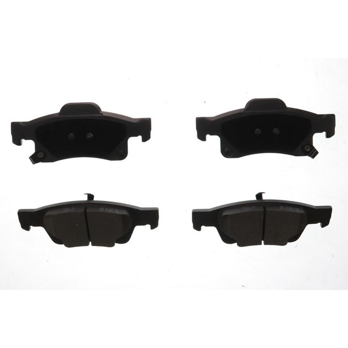 Four BFD1498CR ProSeries OE Brake Pads in black are displayed against a plain white background, shown from front and top angles.