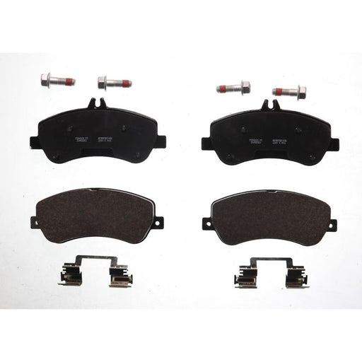 BFD1406SM ProSeries OE Brake Pads set includes four brake pads, two bolts, and two clips, displayed on a white background.