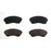 The BFD1331ASM ProSeries OE Brake Pads are displayed on a white background, featuring four black brake pads: two with shiny surfaces on top and two displaying textured friction surfaces below.
