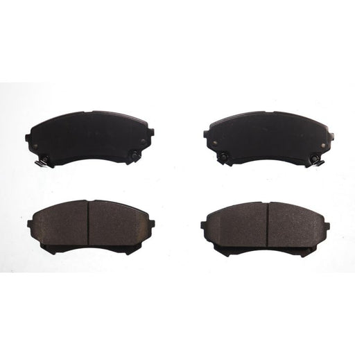 The BFD1331ASM ProSeries OE Brake Pads are displayed on a white background, featuring four black brake pads: two with shiny surfaces on top and two displaying textured friction surfaces below.