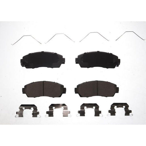 BFD1521CR ProSeries OE Brake Pads, complete with metal clips and springs, arranged on a white background.