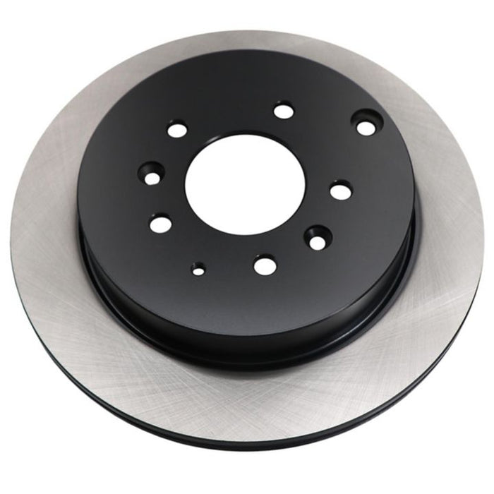 A close-up view of the C26484 ProSeries OE+ Brake Rotor featuring a ventilated disc with a black hub and silver outer edge.