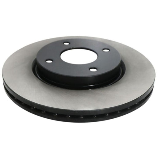 A detailed view of the C26532 ProSeries OE+ Brake Rotor showcasing its sleek black center and shiny metallic outer ring.