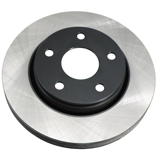 The C26540 ProSeries OE+ Brake Rotor is a metal car brake rotor featuring a black center and five bolt holes.