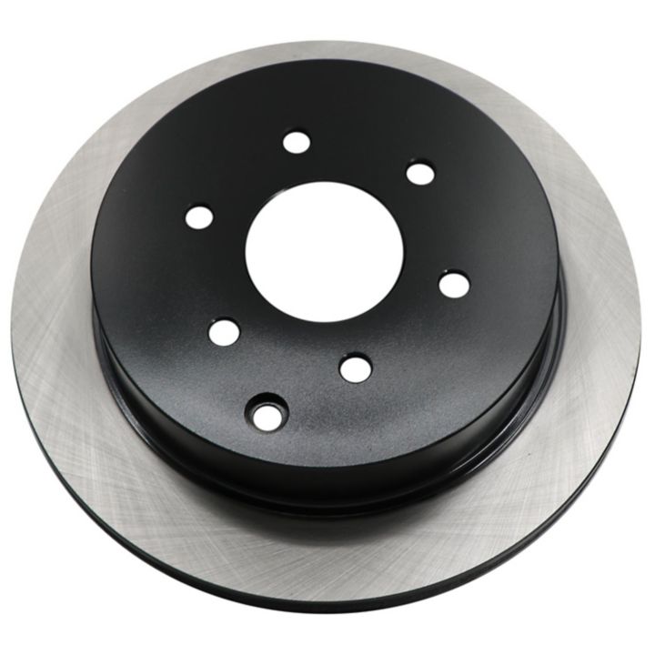 Close-up of the C26305 ProSeries OE+ Brake Rotor, featuring a metal disc with a black center and drilled holes for attachment.