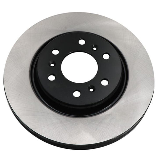 A C26349 ProSeries OE+ Brake Rotor featuring a black hub and multiple holes for mounting.