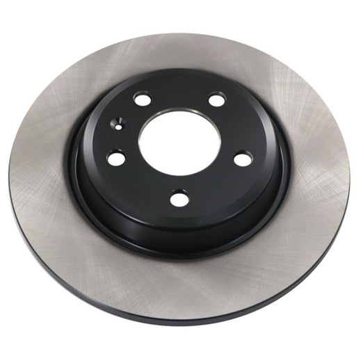 The C80106 ProSeries OE+ Brake Rotor is a car brake disc rotor with a silver outer edge and a black central hub, featuring multiple mounting holes.