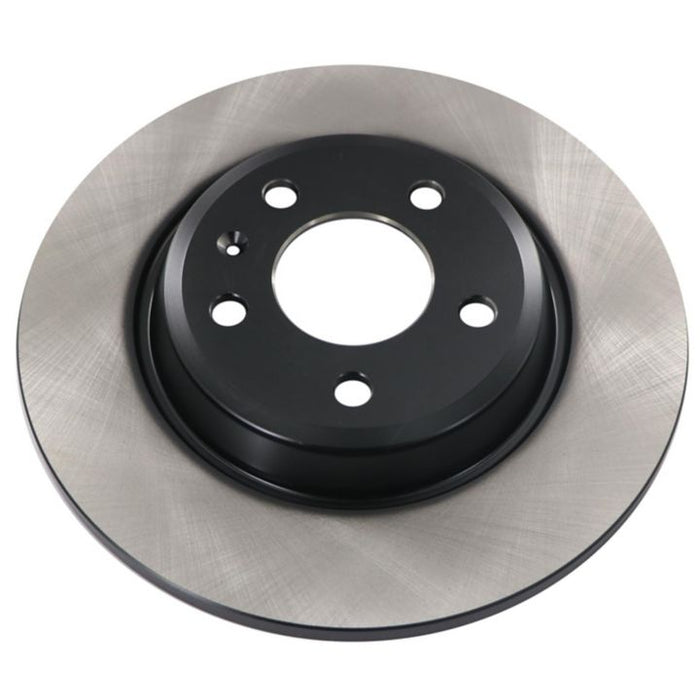 The C80106 ProSeries OE+ Brake Rotor is a car brake disc rotor with a silver outer edge and a black central hub, featuring multiple mounting holes.