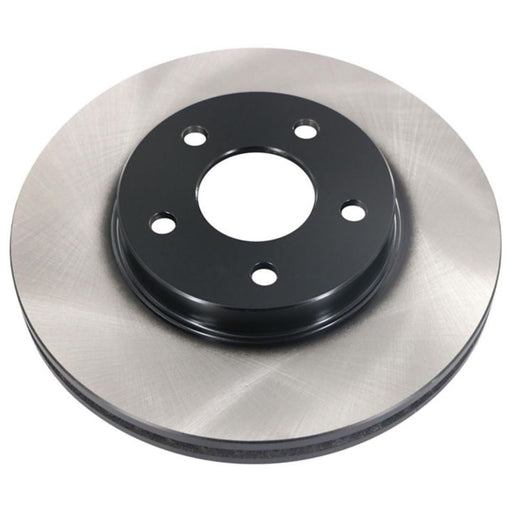 The C26482 ProSeries OE+ Brake Rotor features a shiny metallic surface, a black center, and several mounting holes around the middle.