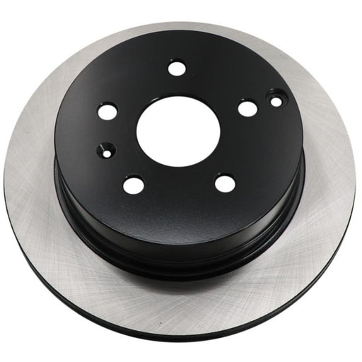 A single C80358 ProSeries OE+ brake rotor featuring a black and silver finish and five bolt holes, displayed on a plain white background.