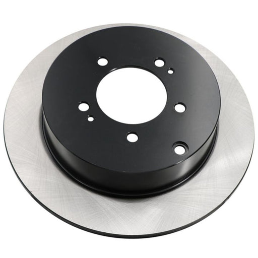 The C80048 ProSeries OE+ Brake Rotor is a metal brake disc with a black central hub, featuring multiple bolt holes, isolated on a white background.