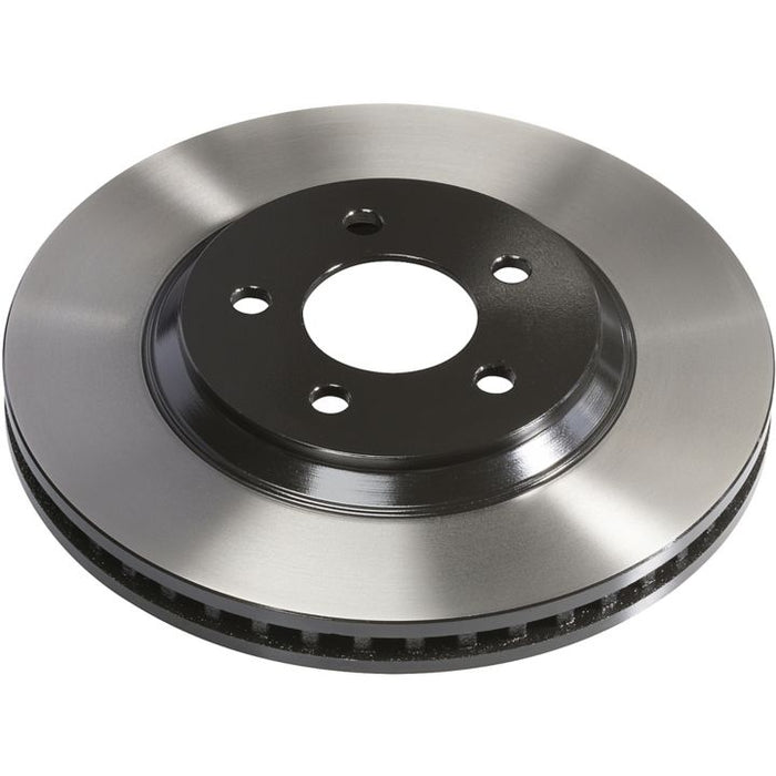 A close-up of the C26211 ProSeries OE+ Brake Rotor, featuring a metallic brake disc with a black center and a silver outer rim.
