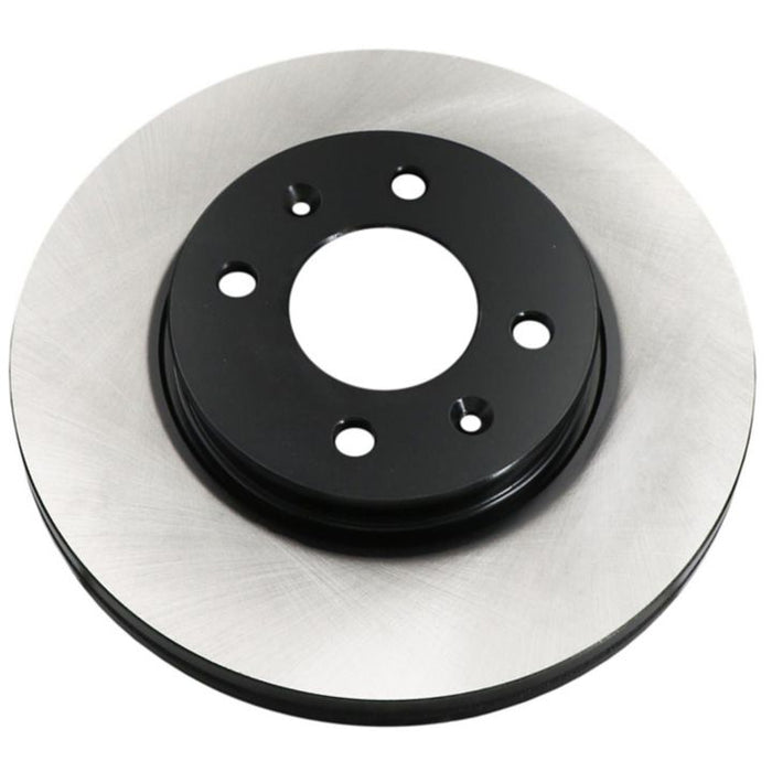 The C80495 ProSeries OE+ Brake Rotor is a metal car brake disc rotor featuring a black center and multiple mounting holes.