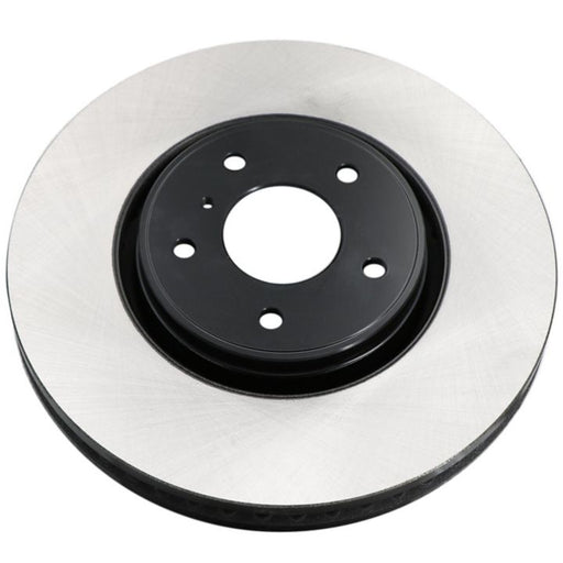 A close-up of the C80159 ProSeries OE+ Brake Rotor featuring a black central hub and a silver outer surface.