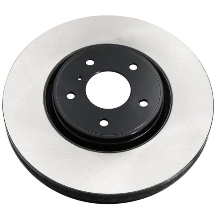 A close-up of the C80159 ProSeries OE+ Brake Rotor featuring a black central hub and a silver outer surface.