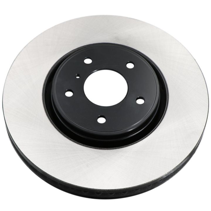 A close-up of the C80159 ProSeries OE+ Brake Rotor featuring a black central hub and a silver outer surface.