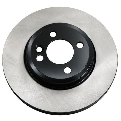 Close-up of the C80124 ProSeries OE+ Brake Rotor on a white background, showcasing its smooth, machined surface and central mounting holes.