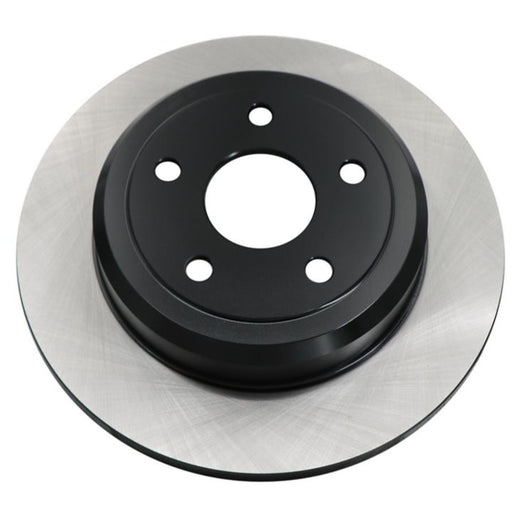 The C80435 ProSeries OE+ Brake Rotor features a shiny, metallic surface and a black central hub with five bolt holes.