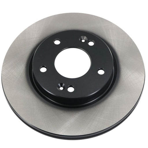 The C80007 ProSeries OE+ Brake Rotor features a black center with a silver metallic outer ring, specifically designed for vehicle braking systems.