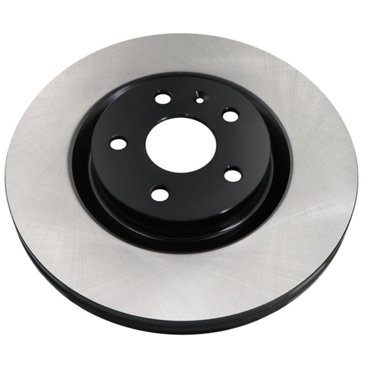 The C80017 ProSeries OE+ Brake Rotor is a silver and black automotive braking component featuring multiple holes.