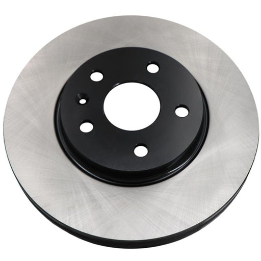 The C80184 ProSeries OE+ Brake Rotor features a metallic finish with a black center and multiple holes for attachment.