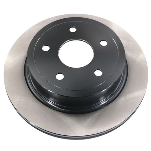 The C26158 ProSeries OE+ Brake Rotor features a single car brake disc rotor with a silver outer surface and a black center, equipped with five holes.