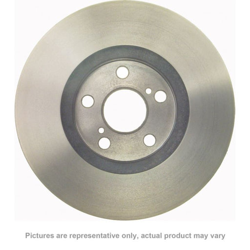 A close-up of the C26154 ProSeries OE+ Brake Rotor, featuring a central hole and several smaller holes around it.