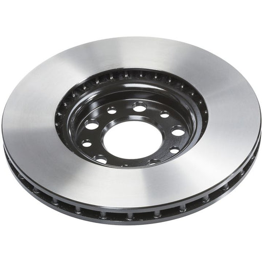 A close-up of the shiny C80551 ProSeries OE+ Brake Rotor, featuring multiple ventilation holes.