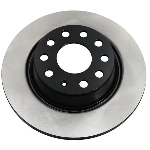 The C80419 ProSeries OE+ Brake Rotor features a metallic design with a black center and multiple holes arranged in a circular pattern around the hub.
