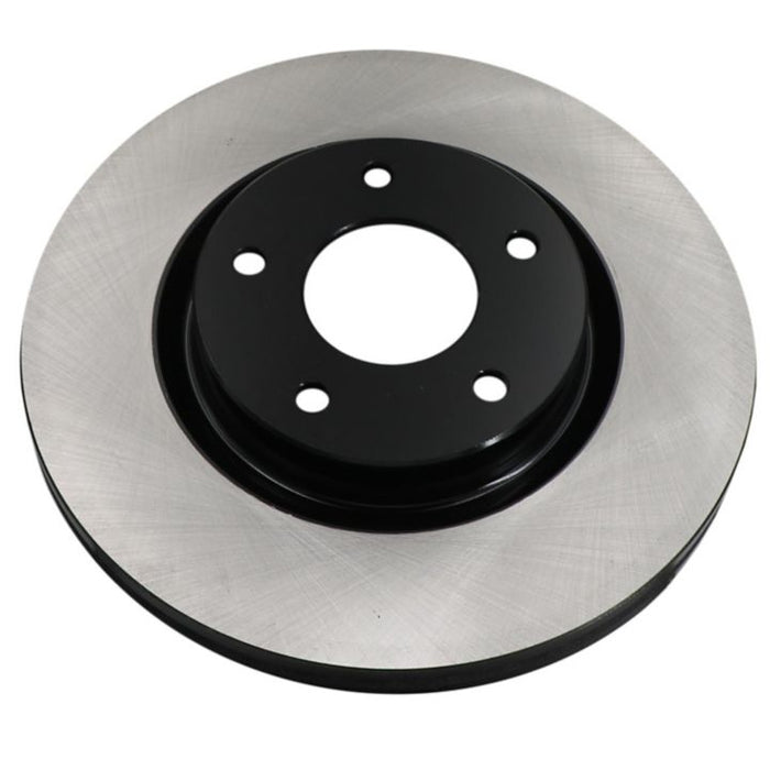 The C80586 ProSeries OE+ Brake Rotor is a silver and black brake disc rotor featuring a central hole and several smaller surrounding holes.