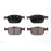 Four BFD1412CR ProSeries OE Brake Pads in black are arranged in two rows on a white background, showcasing both front and back views.