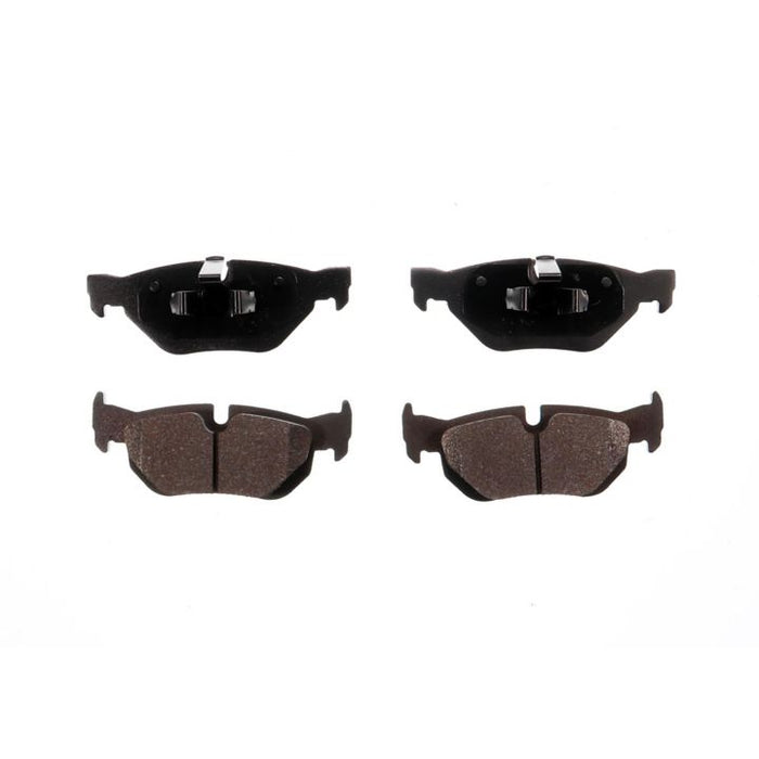 Four BFD1171SM ProSeries OE Brake Pads in black and brown are lined up against a white background.