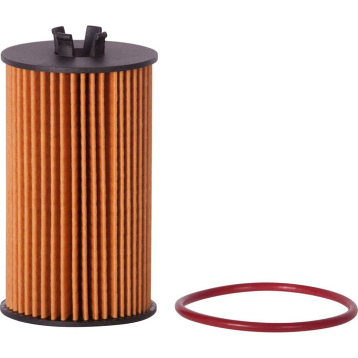 The PRS10246 OIL FILTER features a cylindrical design with ridged orange sides and a black top, accompanied by a red O-ring gasket.