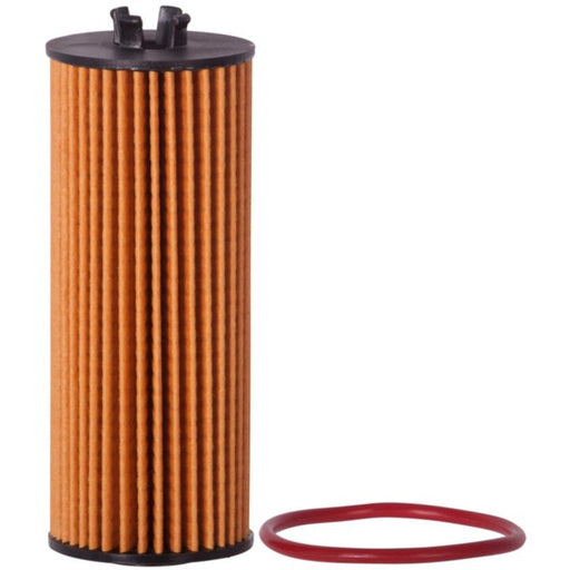 The PRS10955 OIL FILTER features a cylindrical design with pleated paper and a red rubber O-ring gasket, all set against a white background.