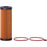 PRS11955 OIL FILTER with orange pleats and black ends, shown alongside three red O-rings of varying sizes on a white background.