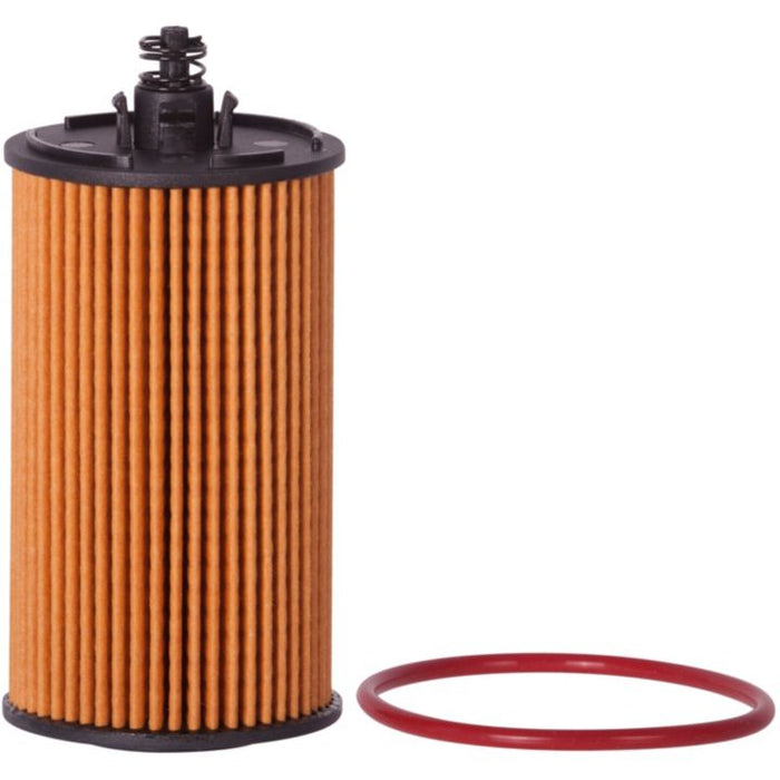 The PRS12246 OIL FILTER is a cylindrical car engine oil filter featuring a spring mechanism on top, positioned next to a red O-ring.