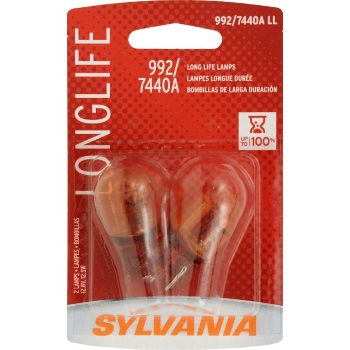 7440ALL.BP2 7440A Amber Sylvania Long Life Mini Bulbs