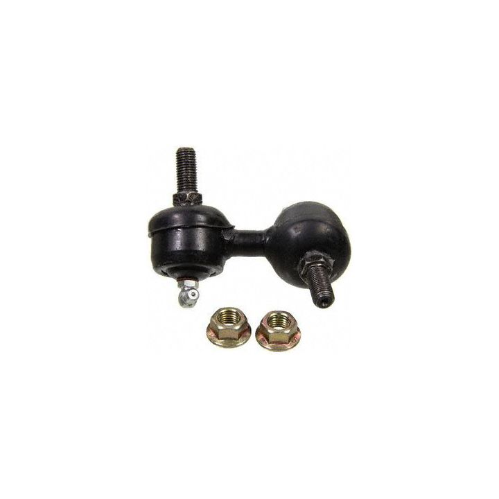 51320S5A003 Pro-Series OE Stabilizer Link Kit - Passenger Side, featuring two ball bearings and two metal nuts, set against a white background.