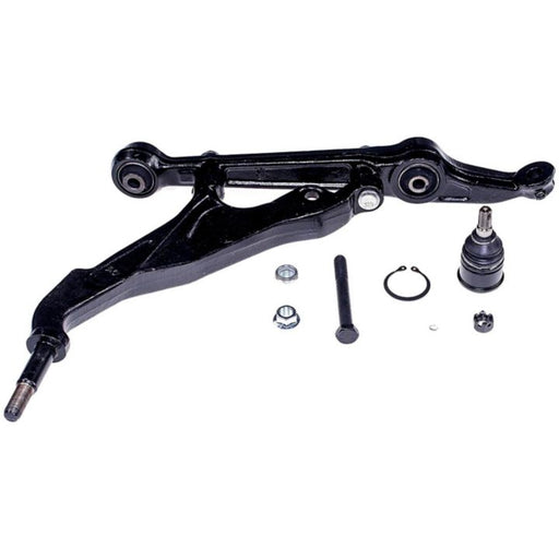 CB59284 ProSeries OE+ Control Arm with ball joint and hardware, including nuts, bolts, and snap ring, on a white background.
