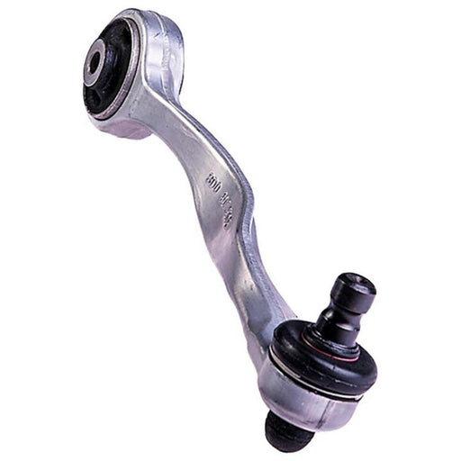 The CB43008 ProSeries OE+ Control Arm, featuring a curved metallic structure with rubber bushings and ball joint ends, isolated on a white background.