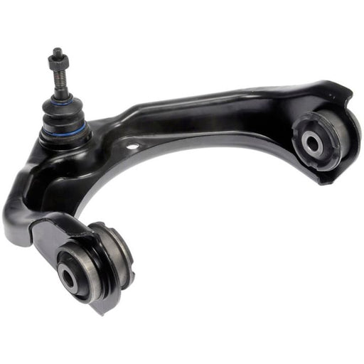Close-up of the CB85058 ProSeries OE+ Control Arm, featuring bushings and a ball joint, isolated on a white background.