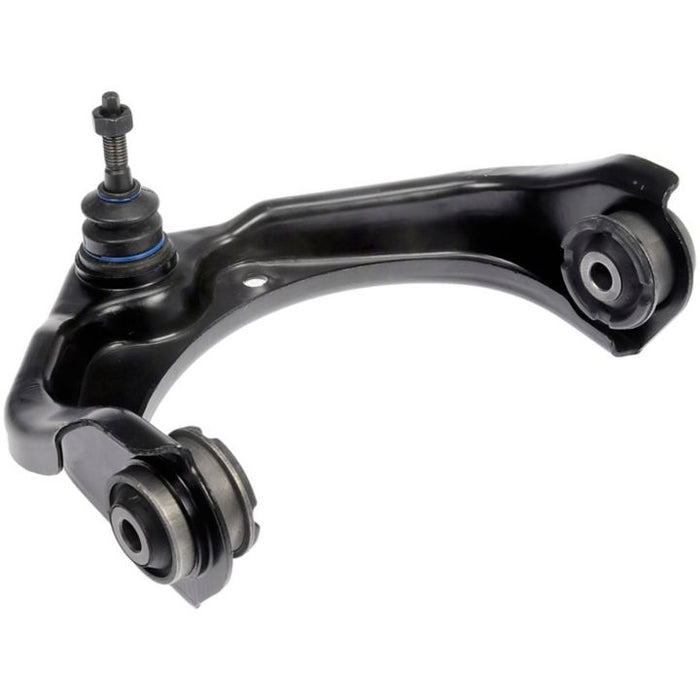 Close-up of the CB85058 ProSeries OE+ Control Arm, featuring bushings and a ball joint, isolated on a white background.