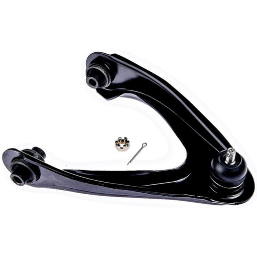 The CB30244 ProSeries OE+ Control Arm, a black car control arm paired with a small cotter pin and castle nut, is displayed against a white background.