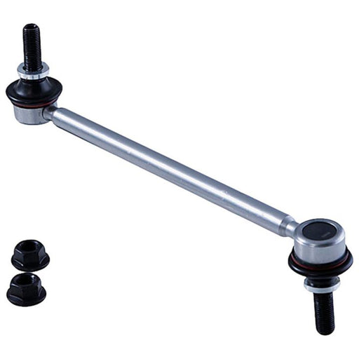 A SL74035XL ProSeries OE+ Stabilizer Link featuring rubber bushings and two black nuts, set against a white background.