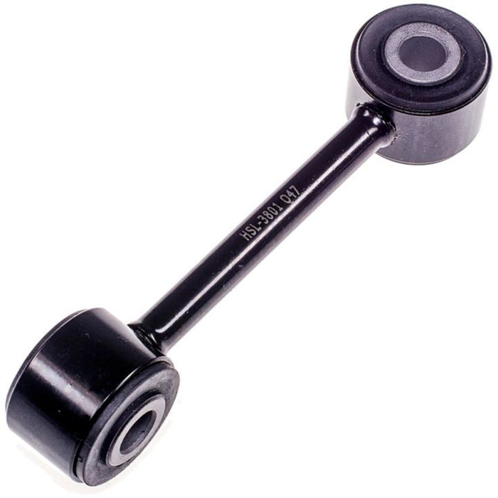 Close-up of the SL65185 ProSeries OE+ Stabilizer Links, featuring a black metal stabilizer link rod with round bushings at both ends, isolated on a white background.