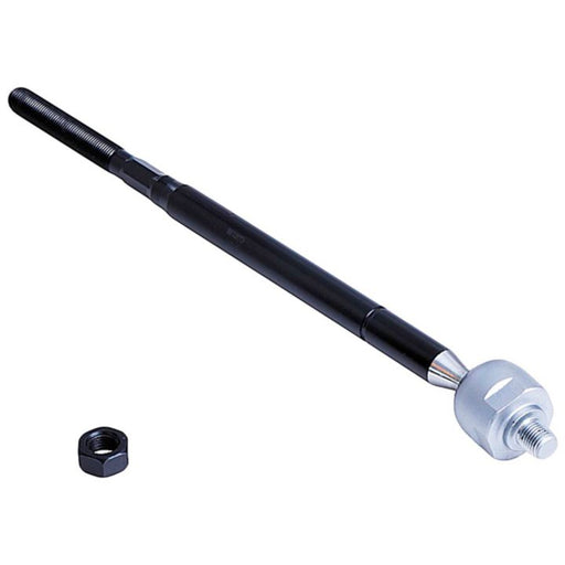 A TI81230XL ProSeries OE+ black tie rod end featuring a metal ball joint, with an accompanying separate hex nut placed nearby.